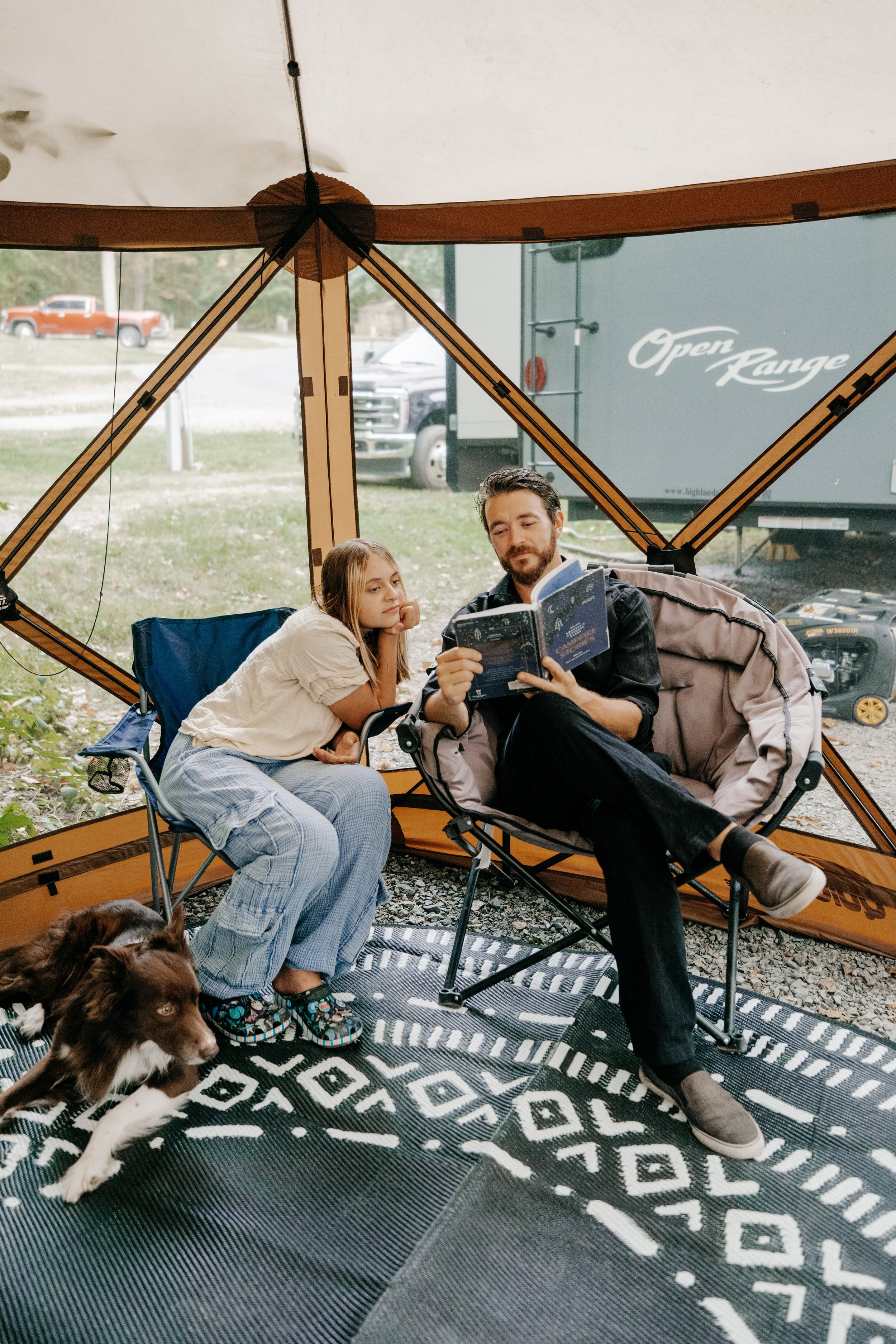 9' x 12' Black and Doeskin Boho RV and Camping Rug — Glamplife